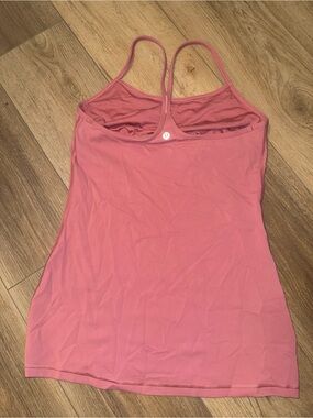 lululemon athletica Dusty Pink Racerback Tank size 8 flow Y with shelf bra